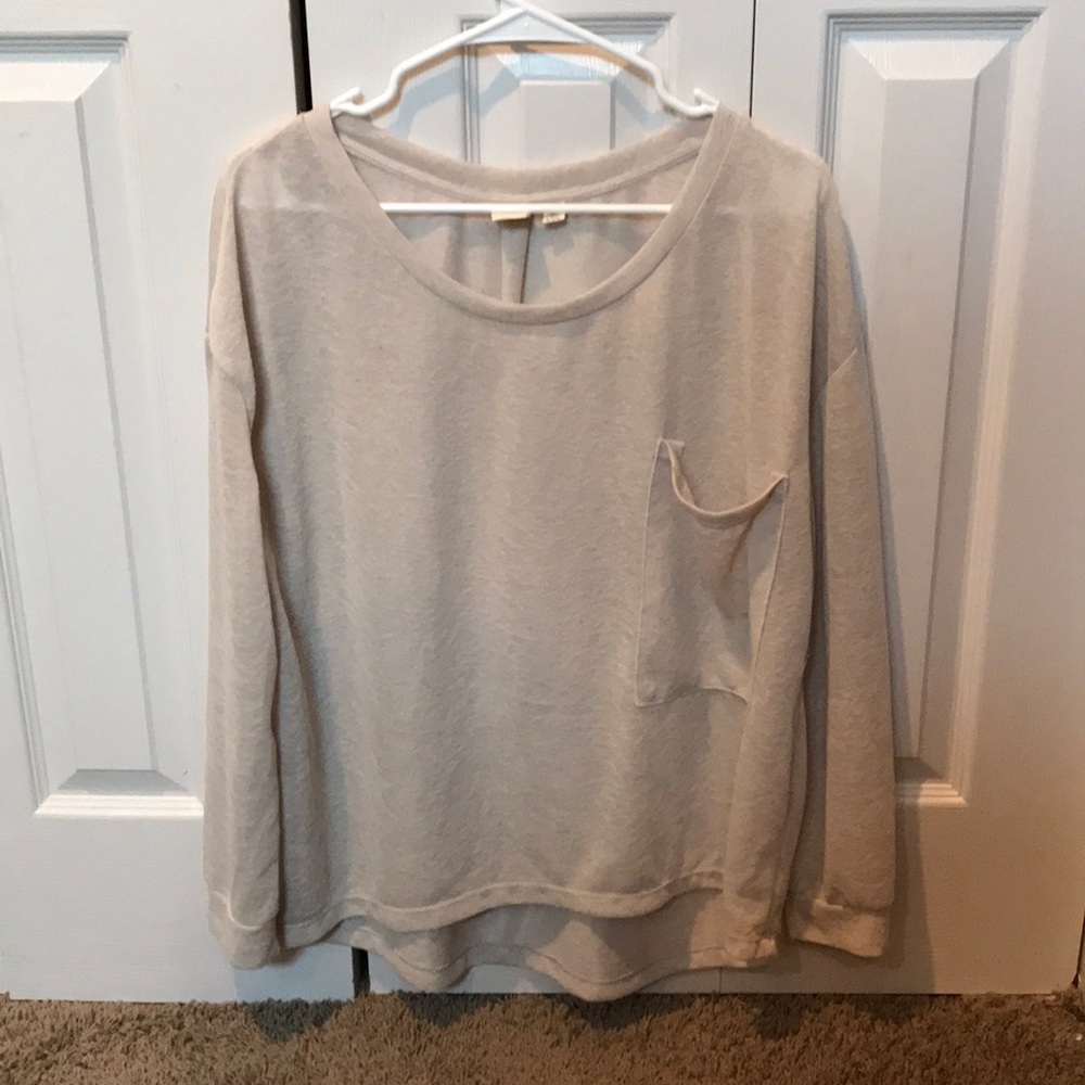 Cream long sleeve shirt